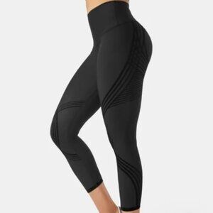 Fanka Body Sculpt Leggings M Black 7/8 Gym Compression Tummy Control Reversible